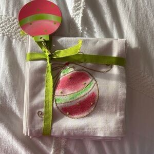 Pink and Green Ornament Napkins